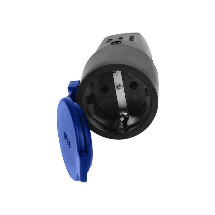 140114-Rubber plug-in socket 2P+Z with grounding, schuko , for Netherlands and Germany -ORN