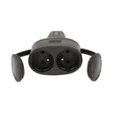 140116-Double rubber plug-in socket with holder, max. wire cross-section – 2,5mm2 , for Belgium and France -ORN