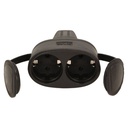 140117-Double rubber plug-in socket with holder, schuko, max. wire cross-section – 2,5mm2, Netherlands and Germany -ORN