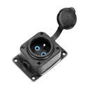 140122-Heavy-duty extension socket, rubber IP44, very low 5cm profile, for Belgium and France -ORN