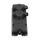 140125-Heavy-duty extension socket, rubber, schuko IP44, 2 schuko sockets, very low 5cm profile, for Netherlands and Germany -ORN