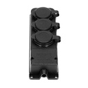 140126-Heavy-duty extension socket, rubber IP44, 3 sockets, very low 5cm profile, for Belgium and France -ORN