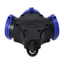 140130- 3-way waterproof extension socket in durable IP44 casing 3x2P+E, 16A, 230V AC, for Belgium and France -ORN