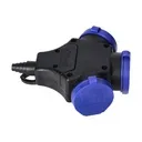 140131- 3-way waterproof extension socket in durable IP44 casing, schuko 3x2P+E, 16A, 230V AC, for Netherlands and Germany-ORN