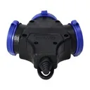 140131- 3-way waterproof extension socket in durable IP44 casing, schuko 3x2P+E, 16A, 230V AC, for Netherlands and Germany-ORN
