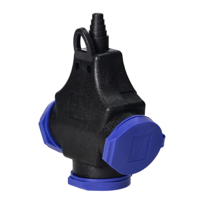 140131- 3-way waterproof extension socket in durable IP44 casing, schuko 3x2P+E, 16A, 230V AC, for Netherlands and Germany-ORN