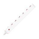 140139-Multiswitch powerstrip  with independent ON/OFF switches for 6 sockets, cable 3x1mm2, 1.5m long, total power consumption of 2300W , for Belgium and France -ORN