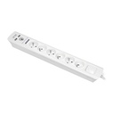 140140-Power strip with surge protection and main switch 6 sockets, 2 USB chargers, cable 3x1mm2, 3m long, total power consumption of 2300W, for Belgium and France -ORN