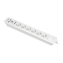 140143-Power strip with surge protection and main switch, schuko 6 schuko sockets, 2 USB chargers, cable 3x1,5mm2, 3m long, total power consumption of 3680W, for Netherlands and Germany -ORN