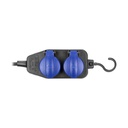 140366-Heavy-duty, splash-proof extension sockets, rubber cord, IP44, H05RR-F 3x1.5mm² - 5m, 2+2 x 2P+E(schuko), for Netherlands and Germany-ORN