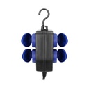 140366-Heavy-duty, splash-proof extension sockets, rubber cord, IP44, H05RR-F 3x1.5mm² - 5m, 2+2 x 2P+E(schuko), for Netherlands and Germany-ORN