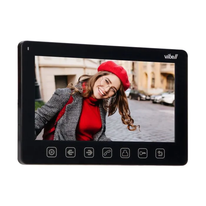 140364-NOVEO MULTI2 two-family video door phone set, LCD 7" monitor, black-ORN