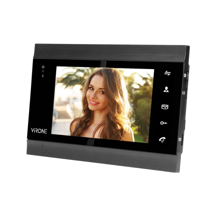 140360-VIFIS FHD video doorphone set (handset-free, code lock, cards/proximity tags reader, mobile app-controlled, DIN rail power supply, black)