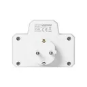 140353-Power splitter 2x2P+E (Schuko) with central switch, white, for Netherlands and Germany -ORN