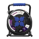 140352- Cable reel, rubber cord, IP44, H07RN-F 3x2.5mm² - 40m, 4 fixed sockets-ORN