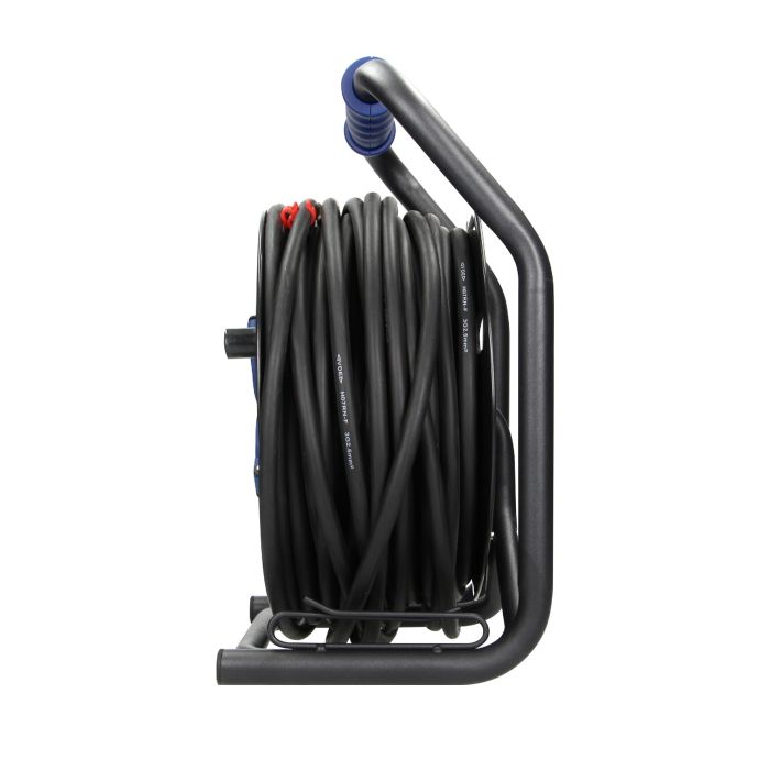 140352- Cable reel, rubber cord, IP44, H07RN-F 3x2.5mm² - 40m, 4 fixed sockets-ORN