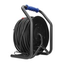 140352- Cable reel, rubber cord, IP44, H07RN-F 3x2.5mm² - 40m, 4 fixed sockets-ORN