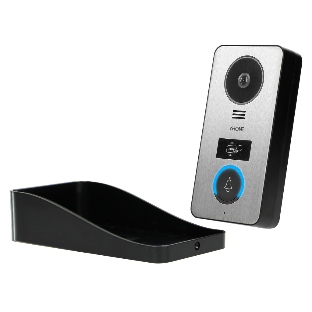 140333- HILIT Full HD video doorphone set, handset-free, with a colour monitor 7”, card/proximity tags, operation via Tuya application-ORN