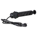 140316- Pop up Ø6cm desk socket with USB charger, 1.8m cable and locking system, 3x2P+E, black, for Belgium and France-ORN