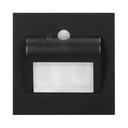 140293-DRACO LED NEW 1.5W, recessed step light, 12VDC, 30lm, 6000K, black, motion and twilight sensor-ORN