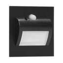 140293-DRACO LED NEW 1.5W, recessed step light, 12VDC, 30lm, 6000K, black, motion and twilight sensor-ORN