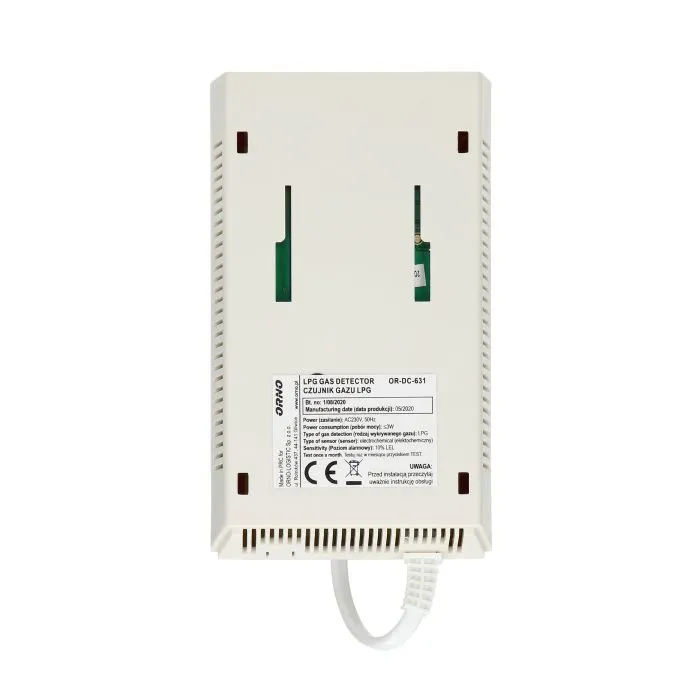 140021 - LPG gas detector  230VAC, device uses a high-quality electrochemical sensor to achieve a high detection rate