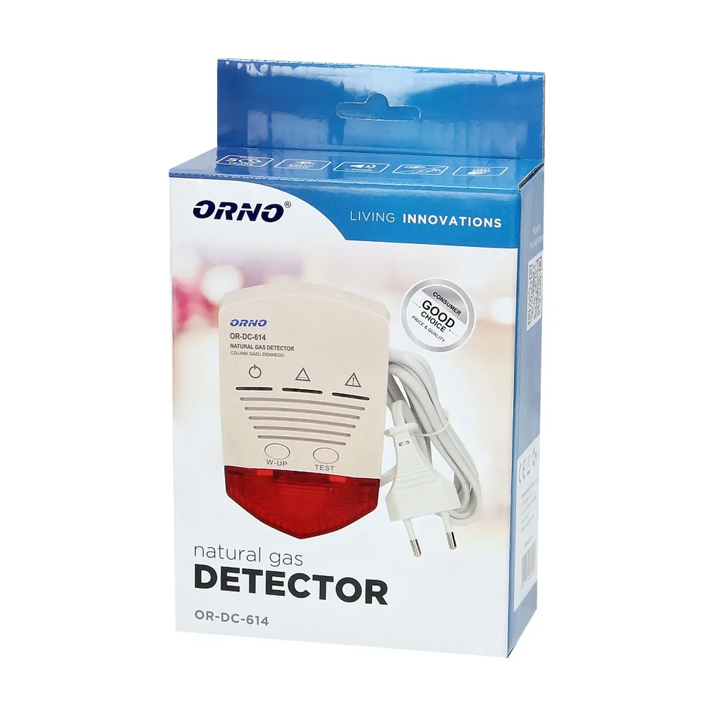 140019 - Natural gas detector 230V AC power supply: 230VAC, 50/60Hz; flash and sound indicator; loud alarm – up to 75 dB; LED indication