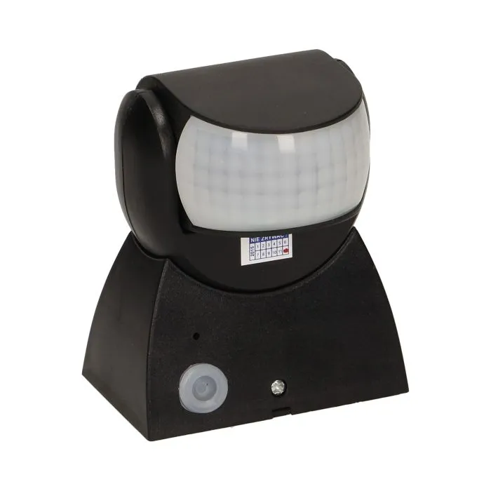 140026 - Adjustable PIR motion sensor, IP65 detection range 180 degree, 12m; protection rating IP65; black