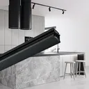 2 mètres de rail triphasé noir pour l'éclairage sur rail,2 Meter 3-fase Rail Zwart voor  Rail verlichting,2 Metres 3-Phase Rail Black for track lighting