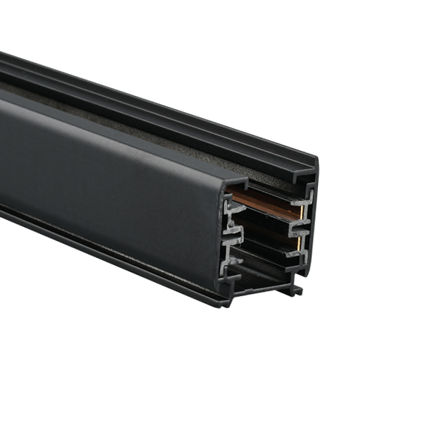 2 mètres de rail triphasé noir pour l'éclairage sur rail,2 Meter 3-fase Rail Zwart voor  Rail verlichting,2 Metres 3-Phase Rail Black for track lighting