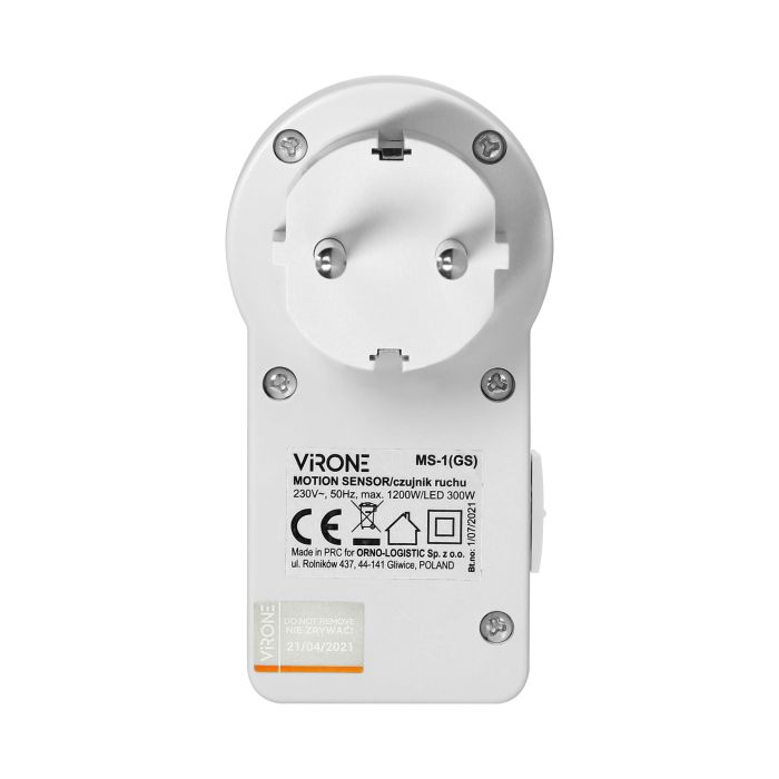 140402 - Plug-in motion detector, 120°, IP20, 280W, Schuko for Netherlands and Germany