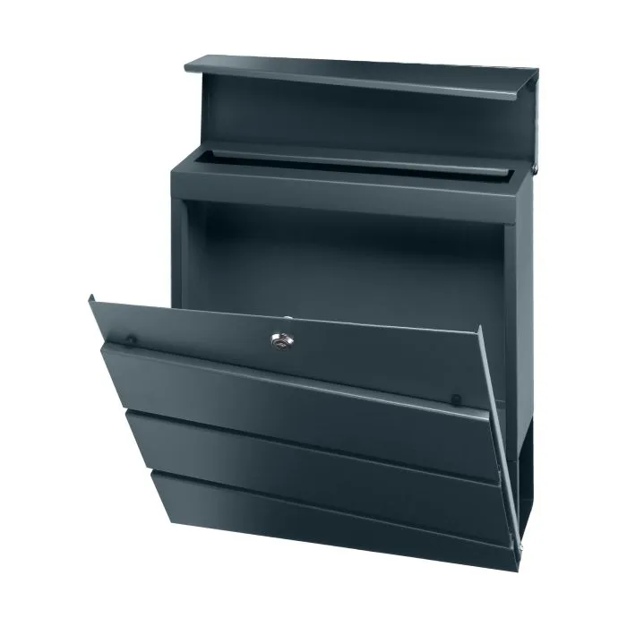 140480 -BORNEO mailbox with newspaper holder, galvanized steel, anthracite