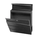 140481 - BORNEO mailbox with newspaper holder, galvanized steel, black