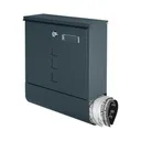 140482 - HAITI mailbox with newspaper holder and name plate, galvanized steel, anthracite