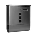 140483 - HAITI mailbox with newspaper holder and name plate, galvanized steel, black