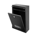 140485 - Small BALI mailbox with name plate, galvanized steel, black
