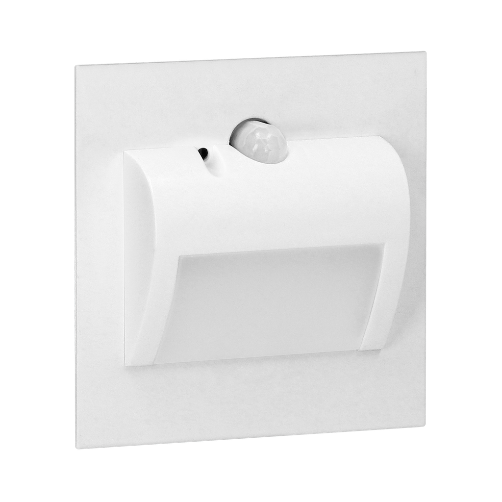 140521-DRACO LED NEW 1.5W, recessed step light, 12VDC, 30lm, 6000K, white, motion and twilight sensors