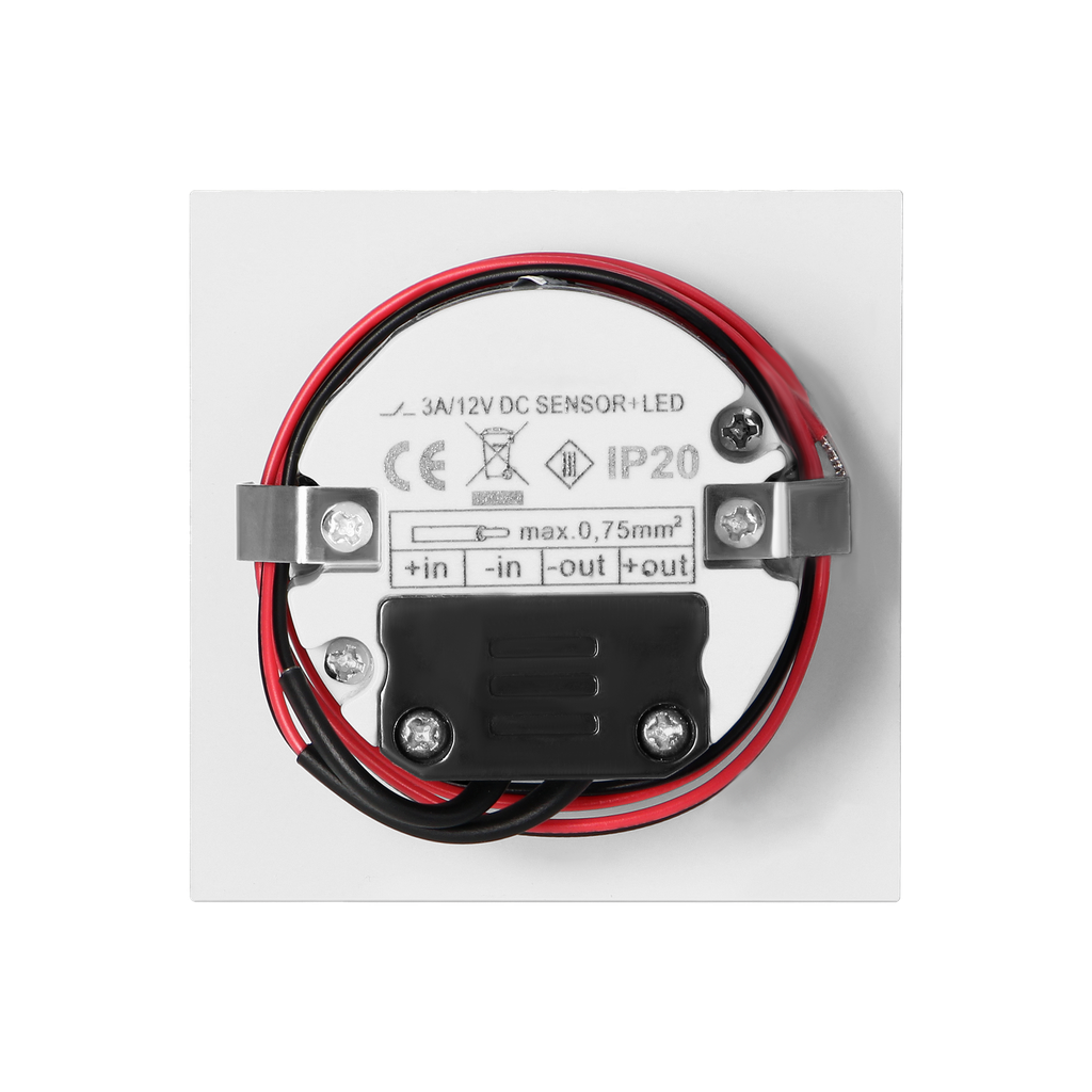 140521-DRACO LED NEW 1.5W, recessed step light, 12VDC, 30lm, 6000K, white, motion and twilight sensors