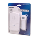 140527 - DISCO DC wireless, battery powered doorbell with learning system range in open field: 70 m, color - white, waterproof button (IP44)