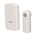 140527 - DISCO DC wireless, battery powered doorbell with learning system range in open field: 70 m, color - white, waterproof button (IP44)