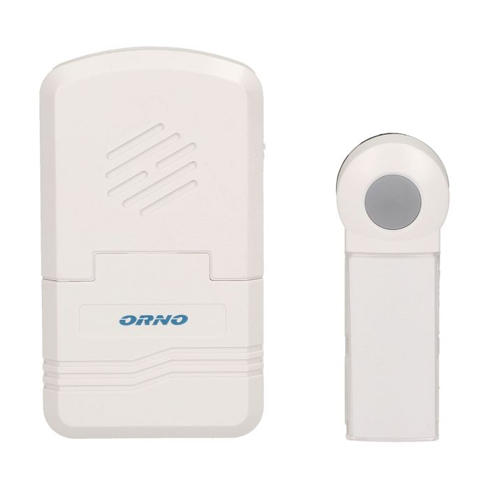 140527 - DISCO DC wireless, battery powered doorbell with learning system range in open field: 70 m, color - white, waterproof button (IP44)