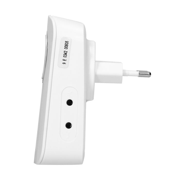 140536 - ERATO AC wireless doorbell, 230V with learning system 4-step volume control, 50-80 dB sound level, 32 ringtones to choose from