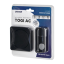 140538 - TOGI AC wireless doorbell, 230V with learning system, black range in open field - up to 200m, waterproof button (IP56), 38 selectable ring-tones