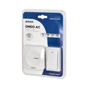 140543 - ONDO AC wireless doorbell, white plug-in system, with battery-free button, learning system, 36 ringtones, operation range up to 200m