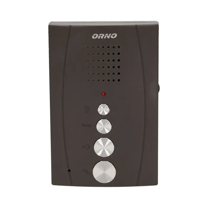 140555 - Single family doorphone, handset free, ELUVIO INTERCOM aluminium housing; surface mounted; wires 4+2; loudspeaker; additional button - gate control function; black indoor unit