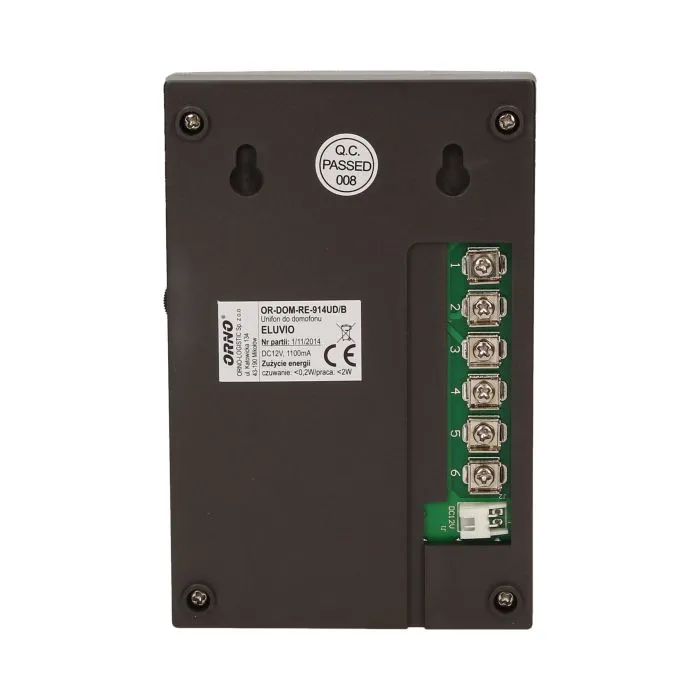 140555 - Single family doorphone, handset free, ELUVIO INTERCOM aluminium housing; surface mounted; wires 4+2; loudspeaker; additional button - gate control function; black indoor unit