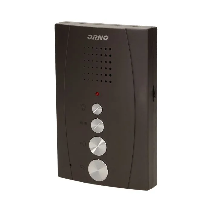 140555 - Single family doorphone, handset free, ELUVIO INTERCOM aluminium housing; surface mounted; wires 4+2; loudspeaker; additional button - gate control function; black indoor unit