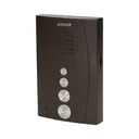 140555 - Single family doorphone, handset free, ELUVIO INTERCOM aluminium housing; surface mounted; wires 4+2; loudspeaker; additional button - gate control function; black indoor unit