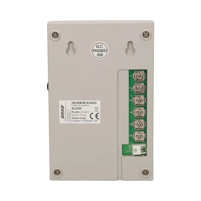140556 - Single family doorphone, handset free, ELUVIO INTERCOM aluminium housing; surface mounted; wires 4+2; loudspeaker; additional button - gate control function; grey indoor unit