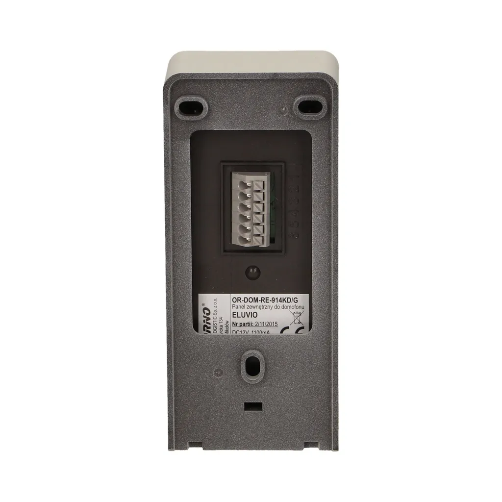 140556 - Single family doorphone, handset free, ELUVIO INTERCOM aluminium housing; surface mounted; wires 4+2; loudspeaker; additional button - gate control function; grey indoor unit